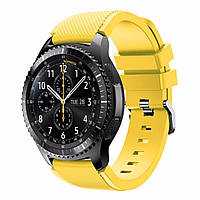 Ремешок для Samsung Gear S3 / Samsung Galaxy Watch 46mm Silver - желтый / силикон / размер L / 22mm