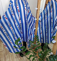 Пеньюар перукарський, пеньюар для стрижки біло-блакитні смуги BARBER PNU-28