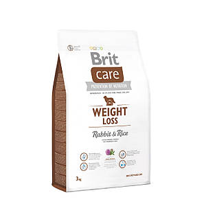 Сухий корм Brit Care Weight Loss для собак із надмірною вагою, з кроликом і рисом — 3КГ