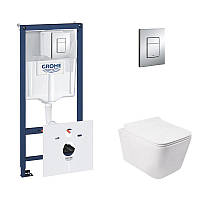 Набор инсталляция 5 в 1 Grohe Rapid SL 38827000 + унитаз с сиденьем Qtap Crow QT05335170W