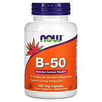 Комплекс витаминов группы Б Now Foods В-50 здоровье нервной системы 100 растительных капсул