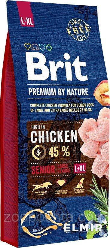 Сухий корм Brit Premium Senior L+XL для собак гігантських порід, що старіють, з куркою 15КГ