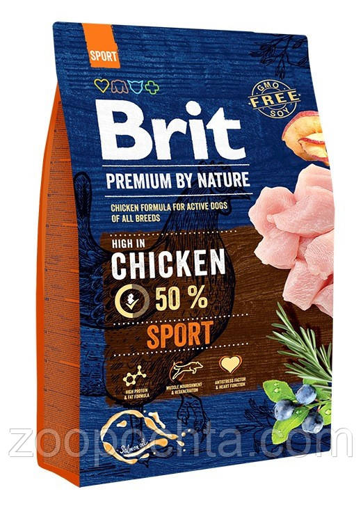 Сухий корм Brit Premium Sport Adult для собак з високою активністю, з куркою 15 КГ