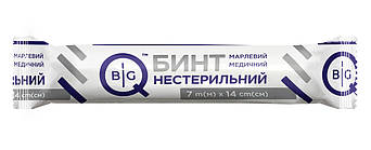 Бинт нестерильний марлевий медичний BigQ 7м х 14см, тип 17