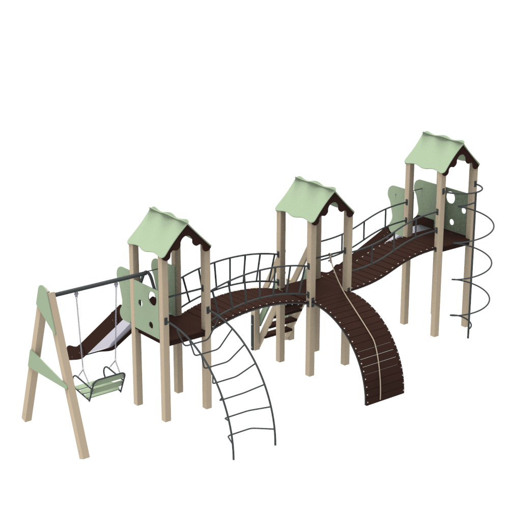 Дитячий ігровий комплекс Лінія з двома гірками (Kidigo ТМ)