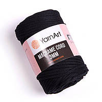 Yarnart Macrame Cord 3 мм (Макраме корд 3 мм) № 750 черный (Пряжа, нитки для вязания макраме)