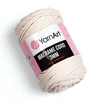 Yarnart Macrame Cord 3 мм (Макраме корд 3 мм) № 752 молочный (Пряжа, нитки для вязания макраме)