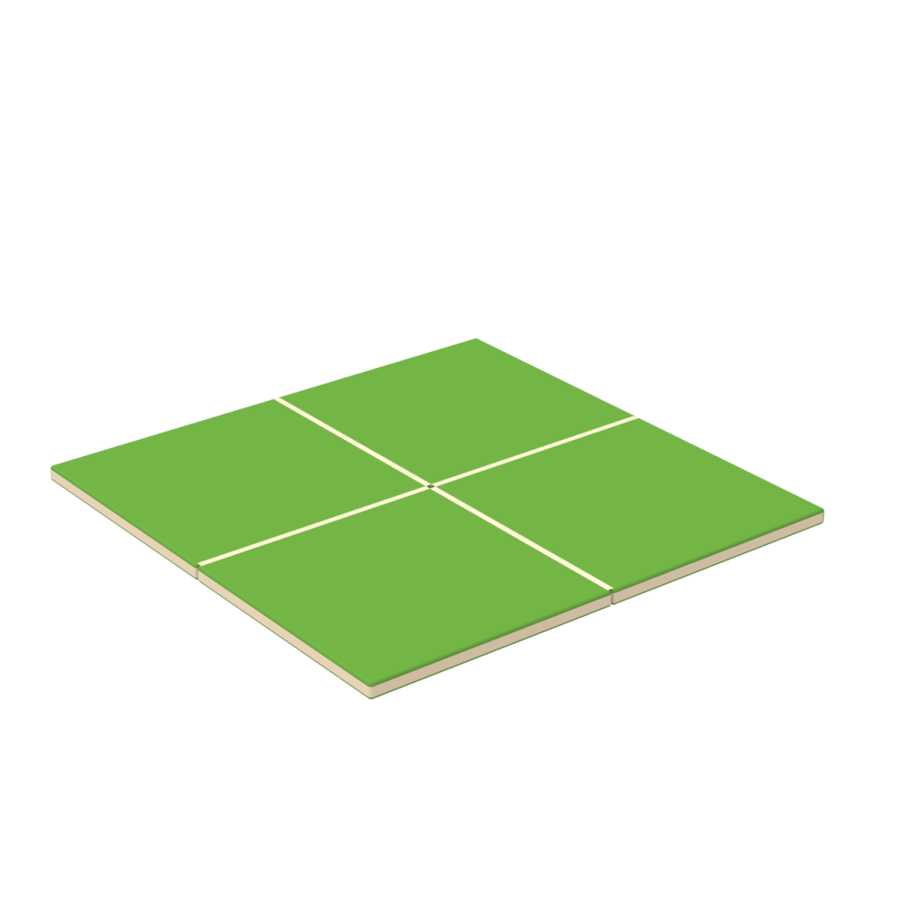 Мат гімнастичний складаний з 4-х частин, вторинний поролон 80х80х5 см, шкірозамінник Флай (Kidigo ТМ)