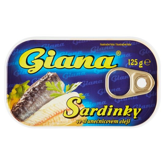 Сардини Giana у Маслі Джіана Sardines Sardinky v Oleji 125 г Чехія, фото 1