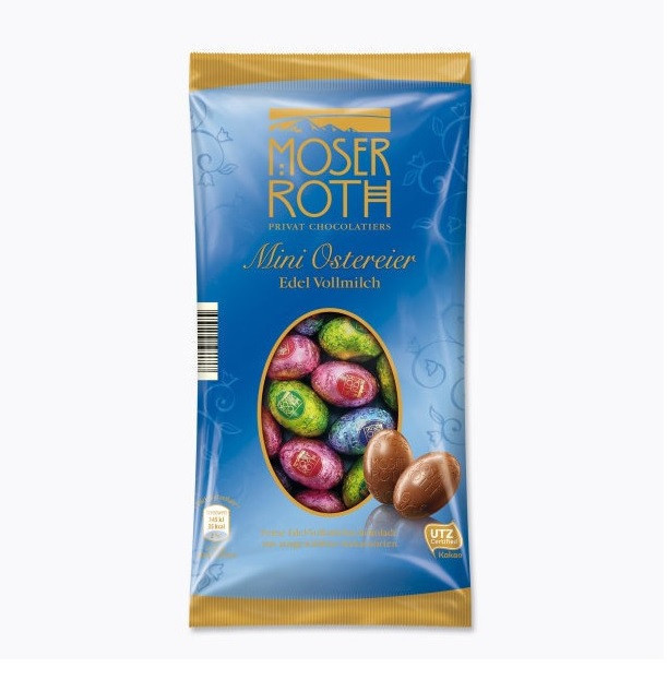 Цукерки шоколадні Moser Roth Mini Ostereier Edel Vollmilch 150 г Німеччина(опт 5 шт)