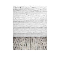 Фотофон, фон для фото виниловый текстурный 1.5×2.1 м Кирпичная стена + Деревянный пол (TBD01910200)