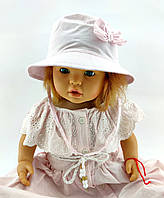 Панама дитяча 46, 48, 50, 52, 54 розмір бавовна для дівчинки панамка головний убір рожевий (ПД169)