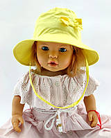 Панама детская 46, 48, 50, 52, 54 размер хлопок для девочки панамка головной убор желтый (ПД170)