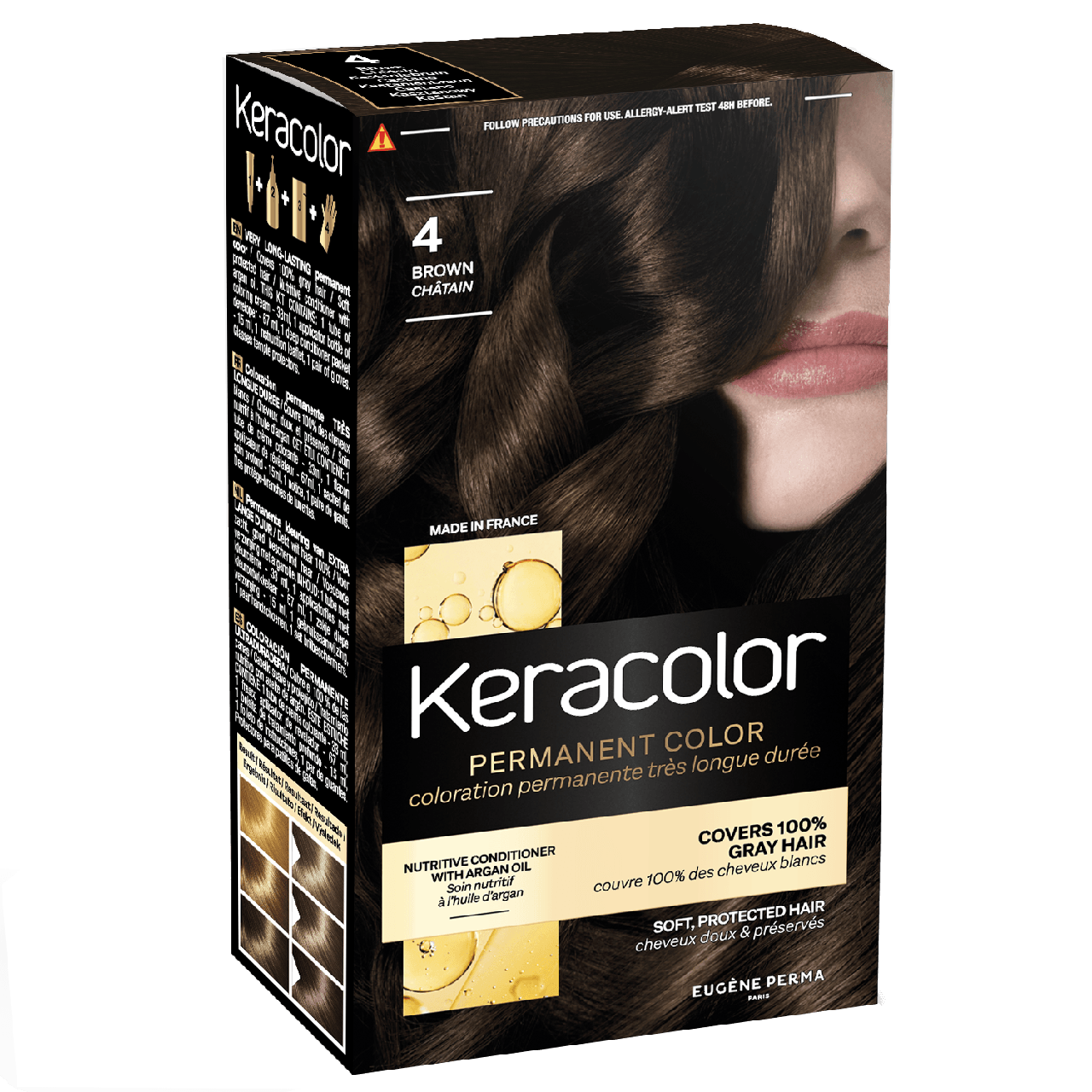 Стійка Фарба Keracolor 4 Шатен Eugene Рerma Paris 115 мл