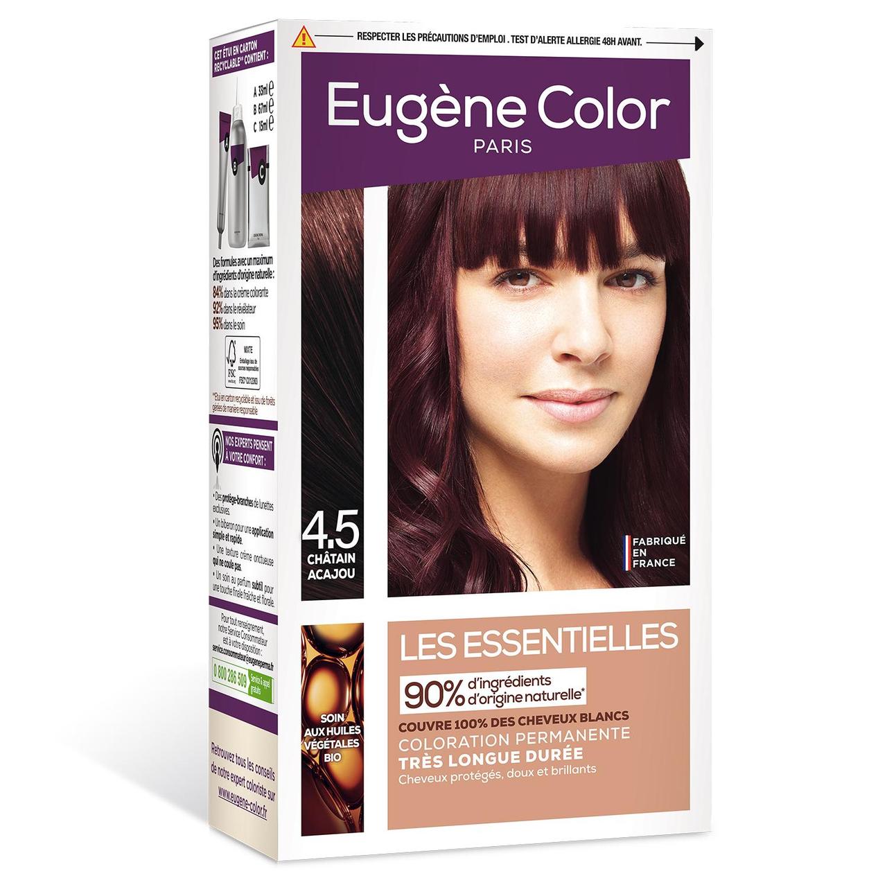 Стійка Фарба без Аміаку Eugene Color Paris Les Essentielles 4.5 Шатен Червоне дерево 115 мл
