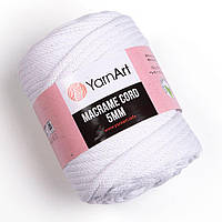 Yarnart MACRAME CORD 5 мм (Макраме Корд 5 мм) № 751 белый (Пряжа полухлопок, нитки для вязания)