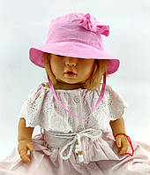 Панама дитяча 46, 48, 50, 52, 54 розмір бавовна для дівчинки панамка головний убір рожевий (ПД173)