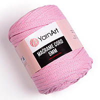 Yarnart MACRAME CORD 5 мм (Макраме Корд 5 мм) № 762 світло рожевий (Пряжа напівбавовна, нитки для в'язання)