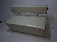 Офисный диван с коробом DS 1200*500*800h тканная под кожзам белая ткань