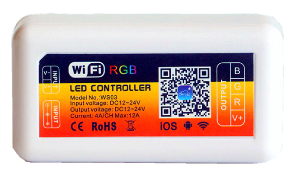 RGB WiFi контролер LEDTech WS03 12-24V 12А для багатобарвних світлодіодних стрічок. Amazon Alexa Echo, Google Assistant, фото 1