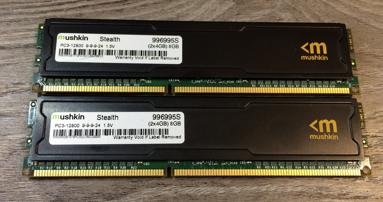 8GB 2x4GB DDR3 1600MHz Mushkin PC3 12800U 1Rx8 RAM Оперативна пам'ять CL9