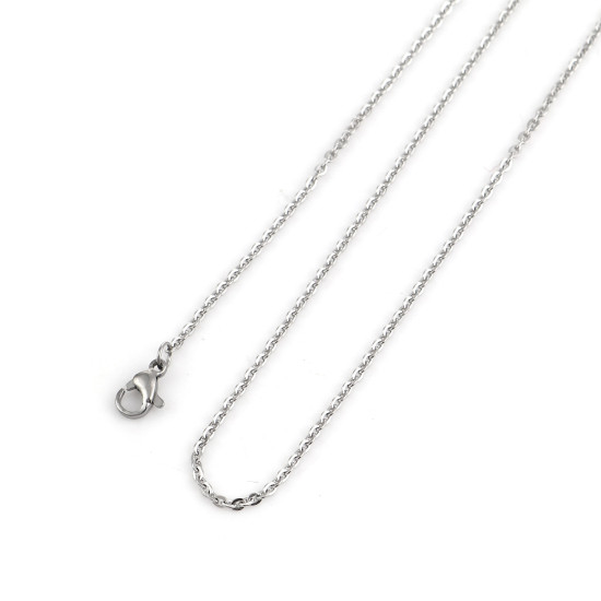 Ланцюжок Finding Плетіння хрест Метал Нержавіюча сталь 3 мм x 2 мм 54 см