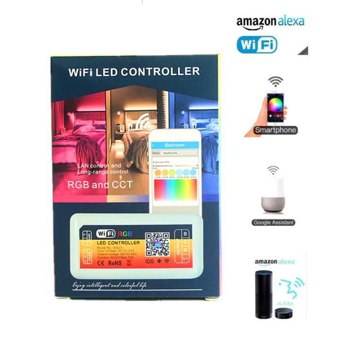 RGB WiFi контроллер LEDTech WS03 12-24V 12А для RGB светодиодных лент. Amazon Alexa Echo, Google Assistant - фото 5 - id-p1317049910