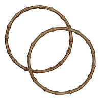 Комплект ручок для сумки пластикових круглих Кільце "бамбук" капучіно 20 см.