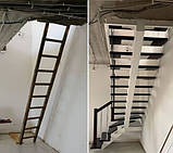 Сходи з металу та дерева на монокосоурі для дому, фото 8