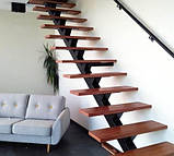 Сходи з металу та дерева на монокосоурі для дому, фото 6