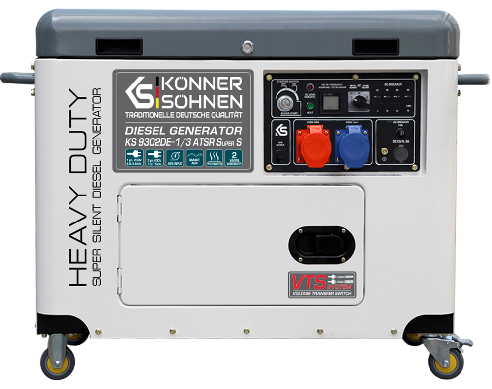 Генератор дизельний Konner&Sohnen KS 9302DE-1/3 ATSR SUPER S (7.5 кВт, Euro 2)