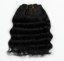 45-50 грам Коза натуральна остева Хвиля для лялькового волосся довжина 13-15 см Холодний Чорний