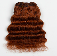 45-50 грамм Коза натуральная остевая Волна для кукольных волос длина 13-15 см Каштан махагон