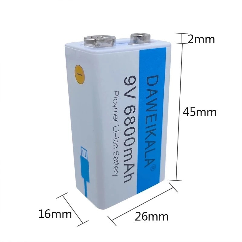 Акумулятор крона USB-C 9V 6800 mAh DAWEIKALA, фото 1