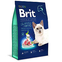 Сухой корм для взрослых котов с чувствительным пищеварением Brit Premium (Брит Премиум) с ягнёнком 1.5 кг