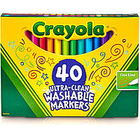 Смываемые фломастеры Crayola Ultra Clean Washable Broad Line Markers, 40 шт