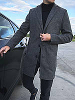 Чоловіче стильне кашемірове пальто сірого кольору Premium Туреччина