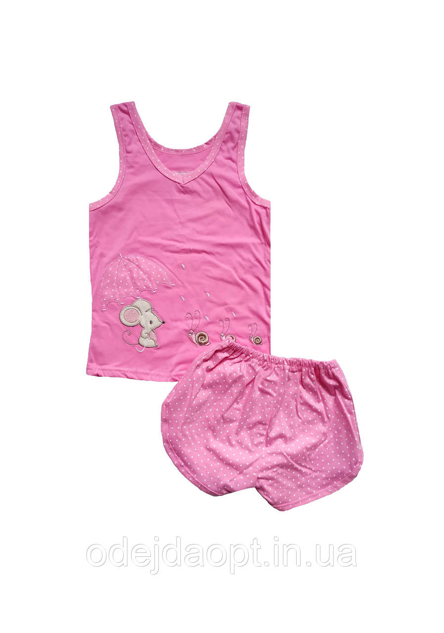 Подростковая летняя пижама для девочки майка и шорты 38(146/152) - фото 3 - id-p1153050508