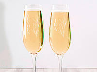 Іменні весільні бокали для шампанського з гравіюванням на замовлення