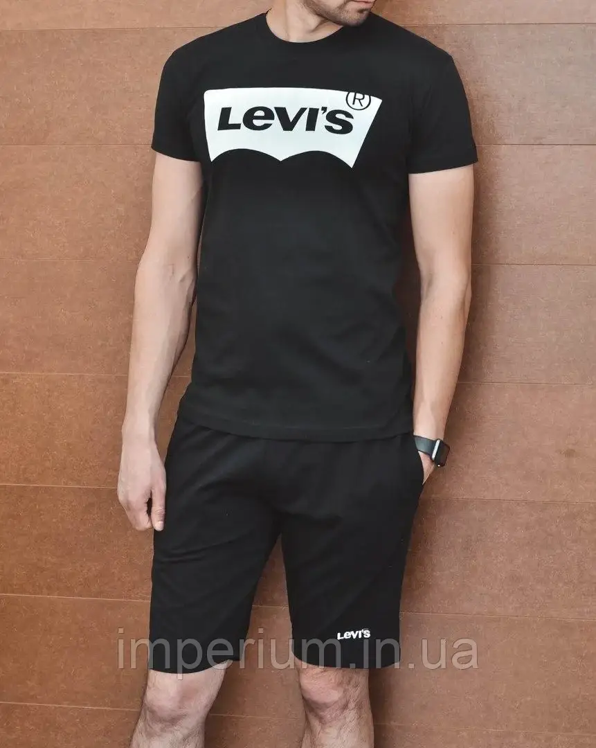 Спортивний літній стильний костюм levis | комплект футболка та шорти | різні кольори