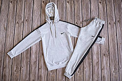 Чоловічий спортивний костюм NIKE весняний з лампасами Кенгуру з принтом Найк трикотажні штани NIKE на манжетах