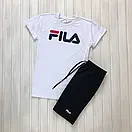 Спортивний літній костюм fila | чоловічий комплект футболка та шорти | різні кольори, фото 6