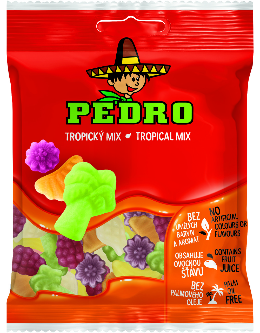 Жувальні цукерки Тропічний Мікс PEDRO 80г, (20шт/ящ)