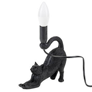 Настільна лампа статуетка ArtDeco Чорна Кішка Багіра 20 см 12014-006 фігурка чорний кіт світильник