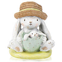 Статуэтка Кролик с малышом 13 см 16013-043 пасхальная фигурка зайчик