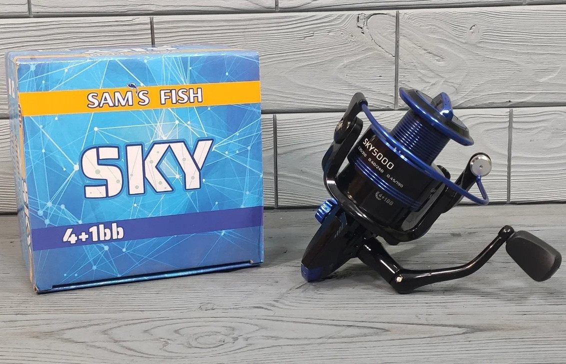 Катушка Рыболовная для Спиннинга, Удочки Sams Fish «Sky» 5000 4+1bb ...