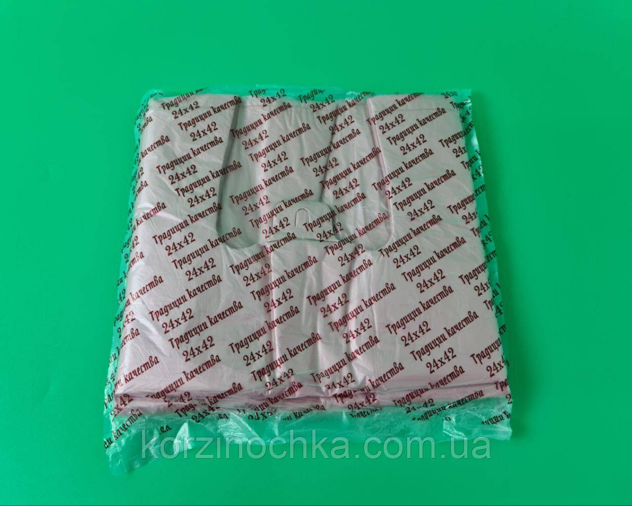 Фасувальні пакети Майка 24*42(180 шт )Традиція якості(1 пач)Поліетиленові пакувальні кульки