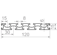 Алюминиевый станочный профиль 120x15 анодированный