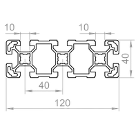 Алюминиевый станочный профиль 120x40 анодированный