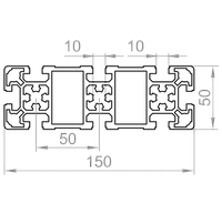 Алюминиевый станочный профиль 150x50 анодированный